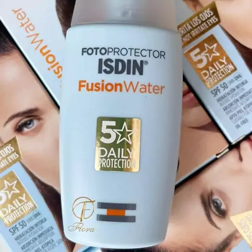 ضد آفتاب ایزدین isdin مدل فیوژن واتر 5ستاره بی رنگ Fotoprotector ISDIN Fusion اصلی ساخت اسپانیا - الن گلرو