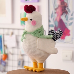 عروسک کاموایی قلاب بافی شده مدل مرغ دستبافت 