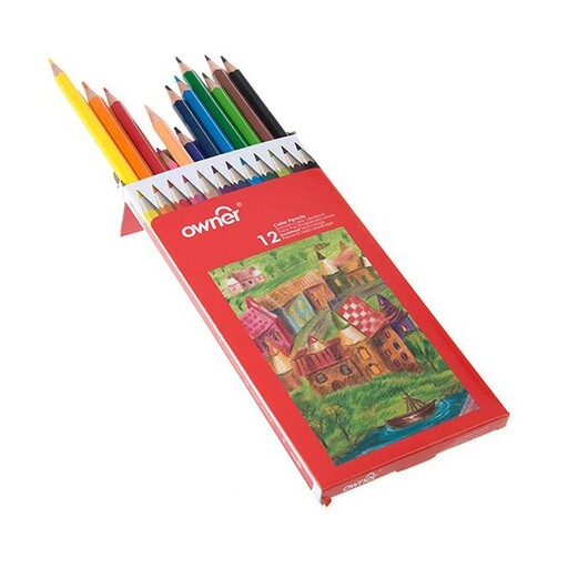 مداد رنگی 12 رنگ owner با بسته بندی مقوایی