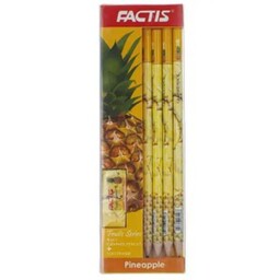 پک چهار عددی مداد و پاک کن طرح آناناس مارک factis