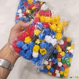 اسباب بازی پک 110 عددی  بلوک های ساختنی ایرانی شرکت پویا چند رنگ جور 