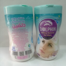 دستمال مرطوب آرایشی دلفین 80برگ (همیشه گل با آی گل) دستمال مرطوب دلفین