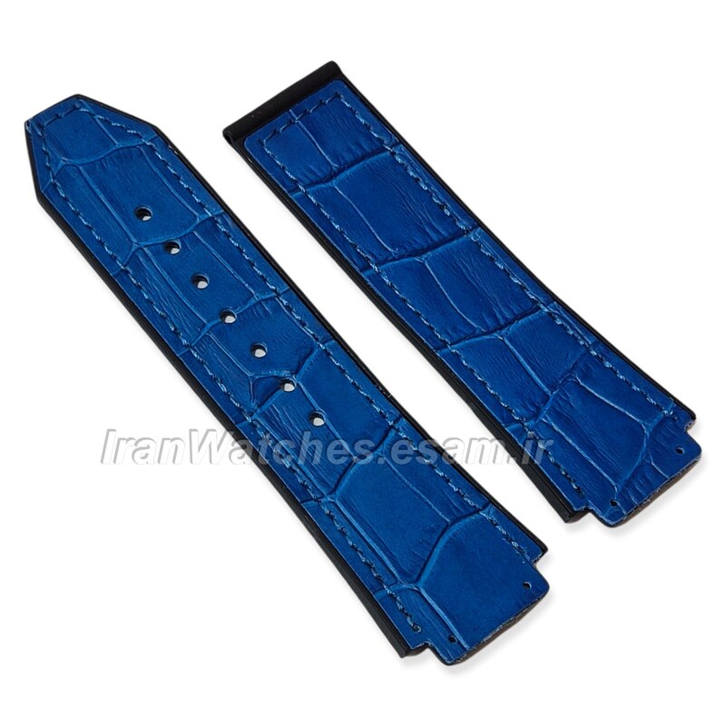 بند هابلوت مردانه رابر با رویه چرم آبی روشن  