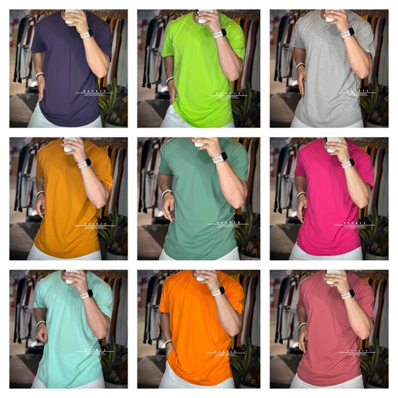 تیشرت مردانه نخ پنبه طراحی ساده و شیک در 12 رنگ بندی جذاب