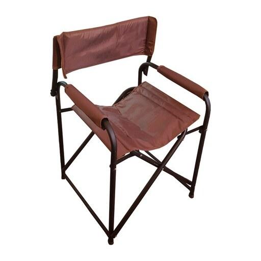 صندلی مسافرتی تاشو مدل پشتی دار و دسته دار -برزنتی و آهنی - رنگ سرمه ای 