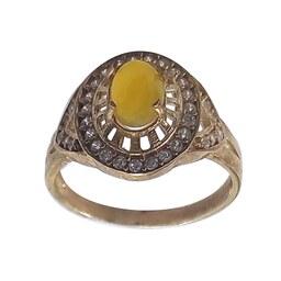 انگشتر زنانه طلا روس سنگ عقیق زرد Mps-12346561
