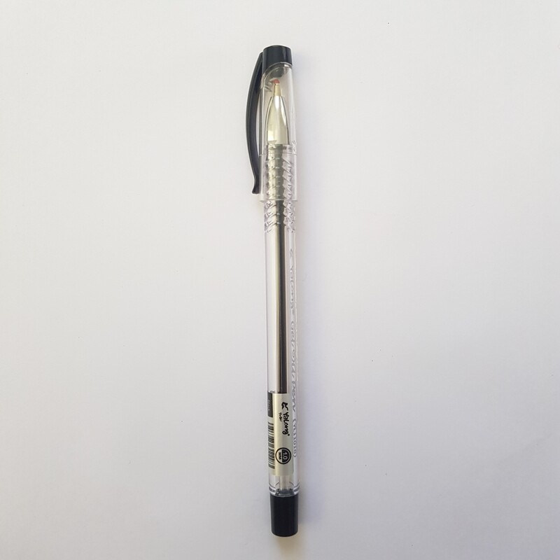 خودکار  مشکی یالونگ ژله ای gel oil pen کد 11018 نوک 1 میلیمتر