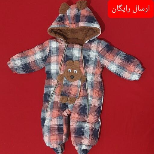 کاپشن سرهمی نوزادی چهارخونه مدل عروسکی ( با ارسال رایگان به سراسرکشور ) فروش ویژه تعداد محدود
