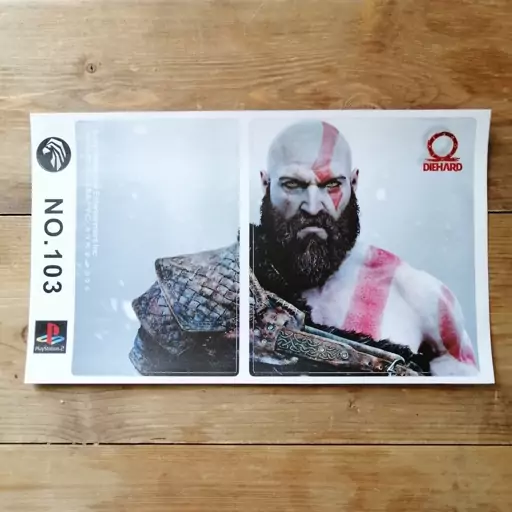 برچسب کنسول بازی پلی استیشن2 ps2 طرح گادآووار  god of war