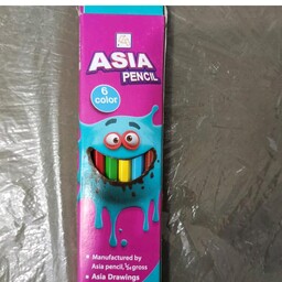 مداد رنگی 6 رنگ آسیا 