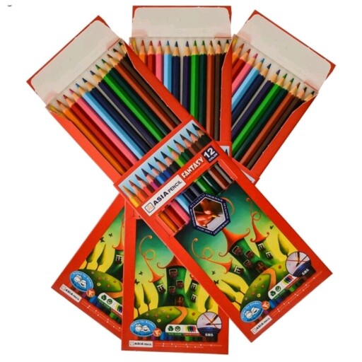 مداد رنگی 12 رنگ آسیا 