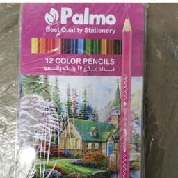 مداد رنگی 12 رنگ پالمو فلزی 
