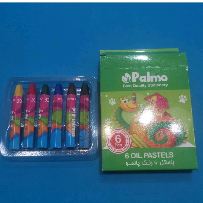 مداد شمعی 6 رنگ  پالمو 