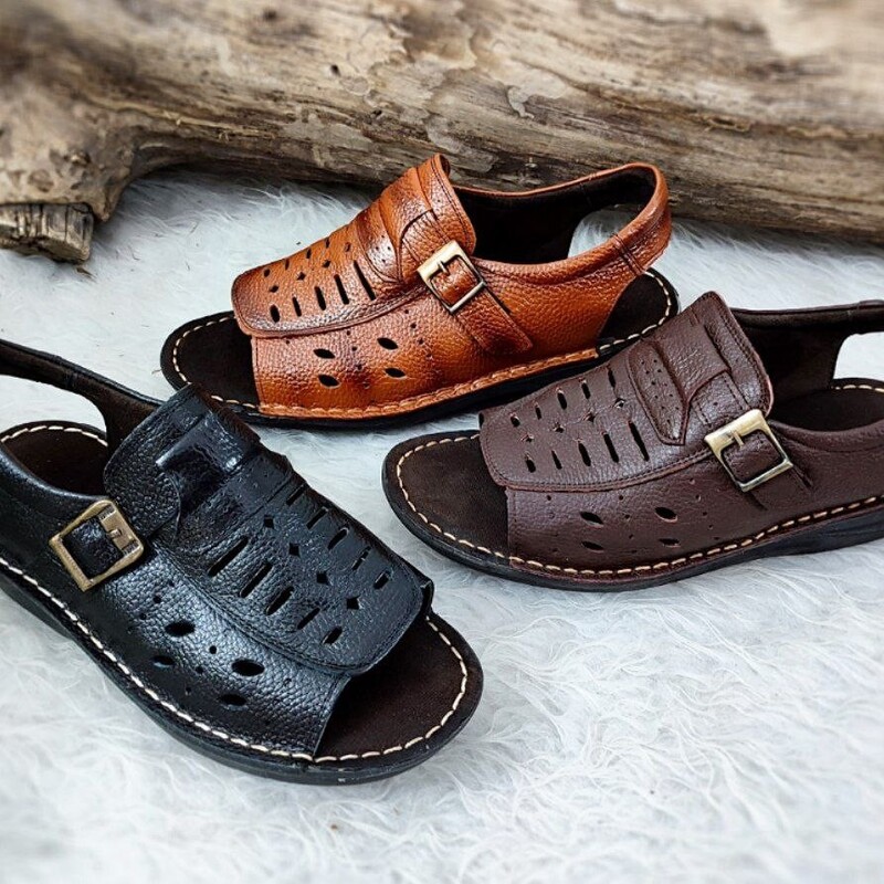 صندل مردانه کفش مردانه چرم طبیعی گاوی کفش راحتی صندل چرم کفش پیاده روی کفش تابستانه 
