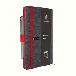 دفتر یادداشت پدیده نقش مدل پارچه ای به همراه خودکار - قرمز