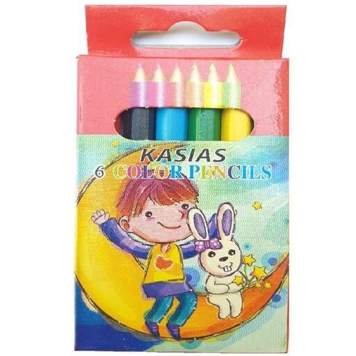 مداد رنگی 6 رنگی با قیمت مناسب و کیفیت عالی مناسب هدیه دادن و مدرسه 