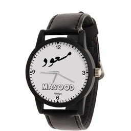 ساعت مچی عقربه ای مردانه و پسرانه طرح اسم مسعود با یک عدد باتری اضافه با قیمت مناسب و کیفیت عالی مناسب هدیه دادن 