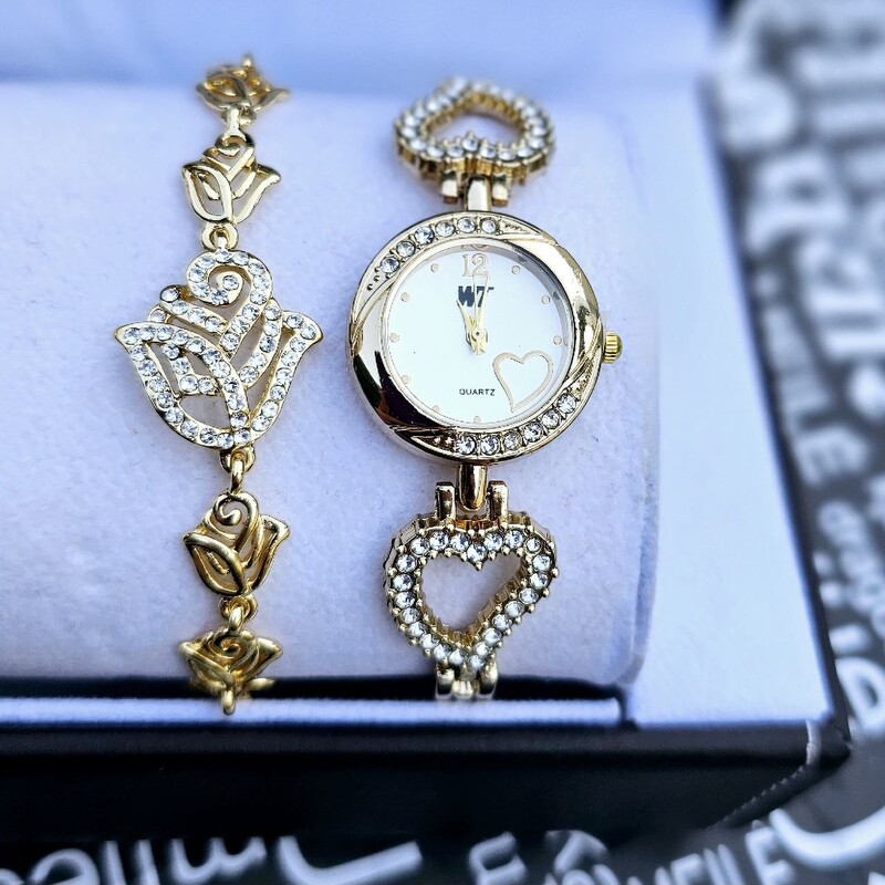 ست ساعت و دستبند  زیبا دخترانه دارای طرح های مختلف