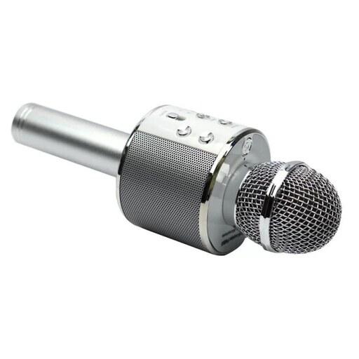 میکروفون اسپیکر دار  رنگ نقره ای مدل ws858