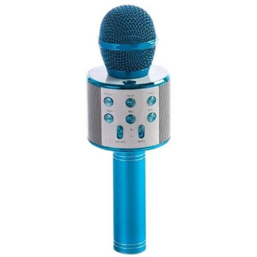 میکروفون اسپیکر دار رنگ آبی مدل ws858