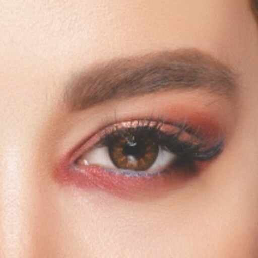 لنز چشم طبی رنگی فصلیrainbowمدل brown3(tine303) رنگ قهوه ای دور مشکی 