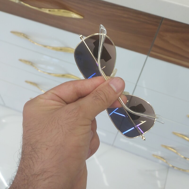 عینک آفتابی خلبانی مردانه و زنانه مارک ریبن شیشه یووی 400 ضدخش(رنگ بادمجانی)