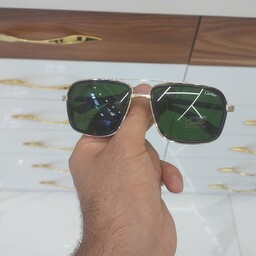 عینک آفتابی پلیسی مردانه مارک کارتیر  شیشه سنگ کیفیت بالا(رنگ سبز لجنی)