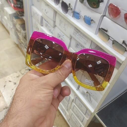 عینک آفتابی زنانه مدل مربعی مارک گوچی لنز یووی 400(چند رنگ )