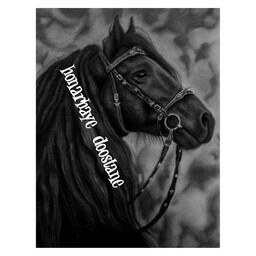 تابلو نقاشی سیاه قلم طرح اسب(سفارش انواع نقاشی در طرح ها و ابعاد مختلف پذیرفته می شود) ارسال رایگان