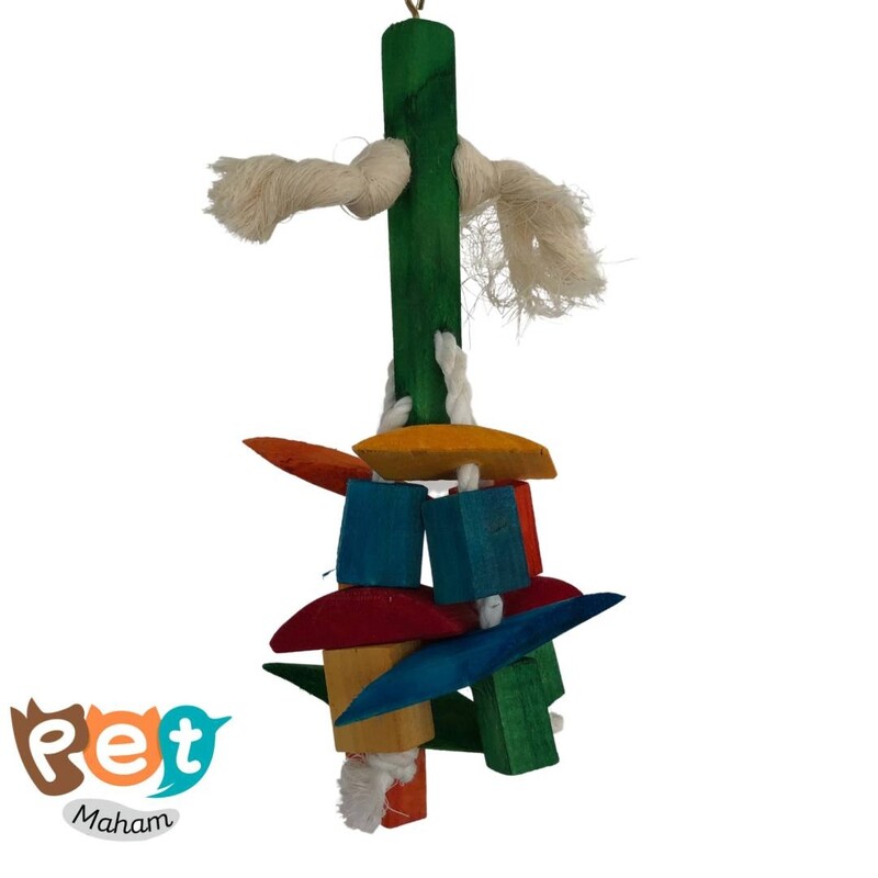 اسباب بازی پرنده مدل اسباب بازی چوبی  پر رنگ خوراکی