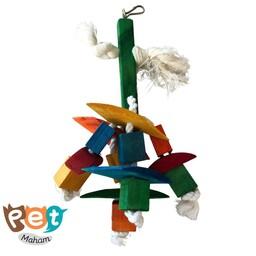 اسباب بازی پرنده مدل اسباب بازی چوبی  پر رنگ خوراکی
