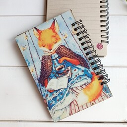 دفترچه فانتزی جلد چوبی بچه روباه کد 004 در مجموعه زونیت