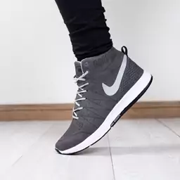 کتونی زوم ساق طوسی نایکی کفش اسپرت مردانه Nike air Max Zoom نیم ساق خاکستری