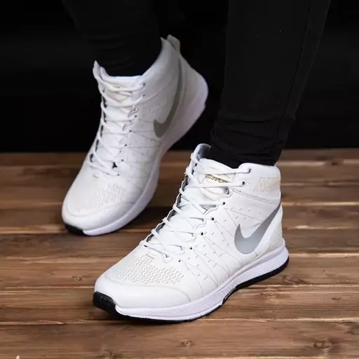 کتونی نایک ایر زوم سفید مردانه ساق دار Nike Air Zoom اسپرت نیم بوت سفید 