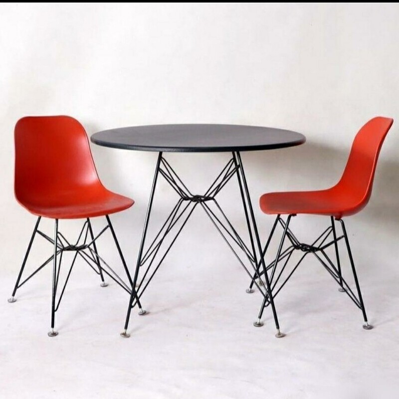 صندلی غذاخوری پایه عنکبوتی طرح اسپایدر فایبرگلاس نشکن شرکتی و میز پایه فلزی