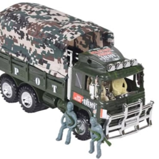 اسباب بازی کامیون ارتشی با تعدادی سرباز 