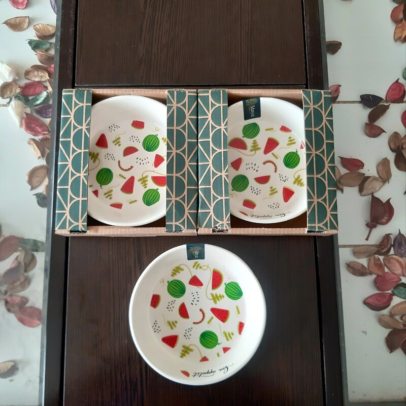 ظرف فانتزی صبحانه خوری مایا مدل گرد گل هندوانه مخصوص صبحانه و تنقلات کودکان 