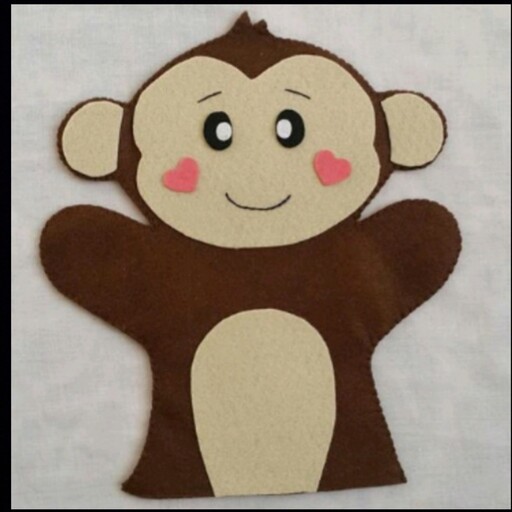 دستکش نمایش عروسکی نمدی طرح میمون