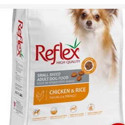 غذا خشک رفلکس سگ بالغ نژاد کوچک باطعم مرغ وبرنج 300 گرمی (پسکرایه،هزینه ارسال بامشتری )
