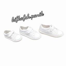 کفش سفید چسبی ساده از سایز 22 تا 25  26 تا 31 و 32 تا 36 دخترانه و پسرانه 
