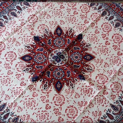 سفره قلمکاری اصفهان طرح گل ترنج صادراتی ابعاد یک دریک