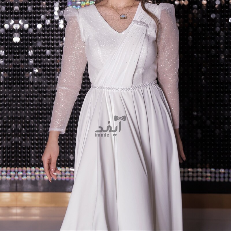 لباس عقد محضری ایرانی مدل نوال لباس فرمالیته عروس و پیراهن نامزدی