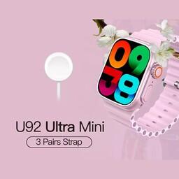 ساعت هوشمند مدل U92 Ultra Mini رنگ صورتی و مشکی مدل modio