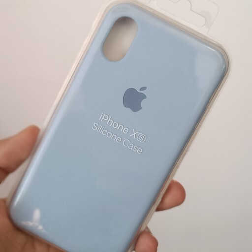کاور سیلیکونی اورجینال رنگ (آبی روشن) مدل iphone x