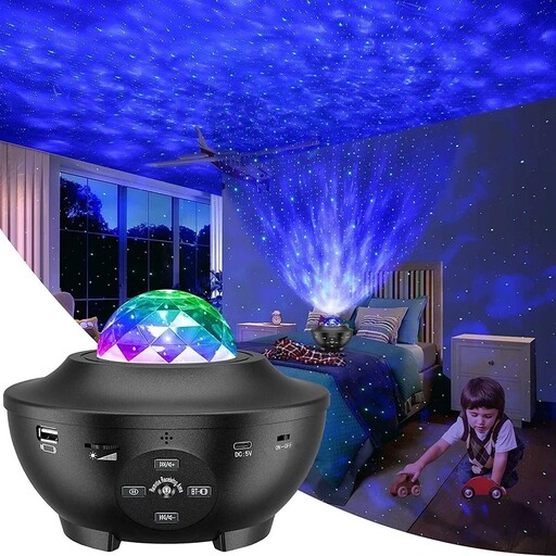 چراغ رومیزی اسپیکردار starry projector light