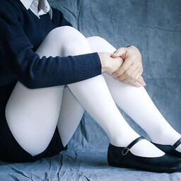 جوراب شلواری ساده دخترانه سفید و مشکی رنگ مناسب 6 ماهه تا 6 ساله