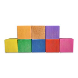 بازی آموزشی مکعب های چوبی رنگی تکتا مجموعه 8 عددی