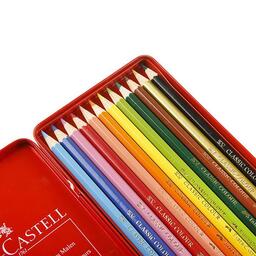 مداد رنگی 12 رنگ فابرکاستل جعبه فلزی