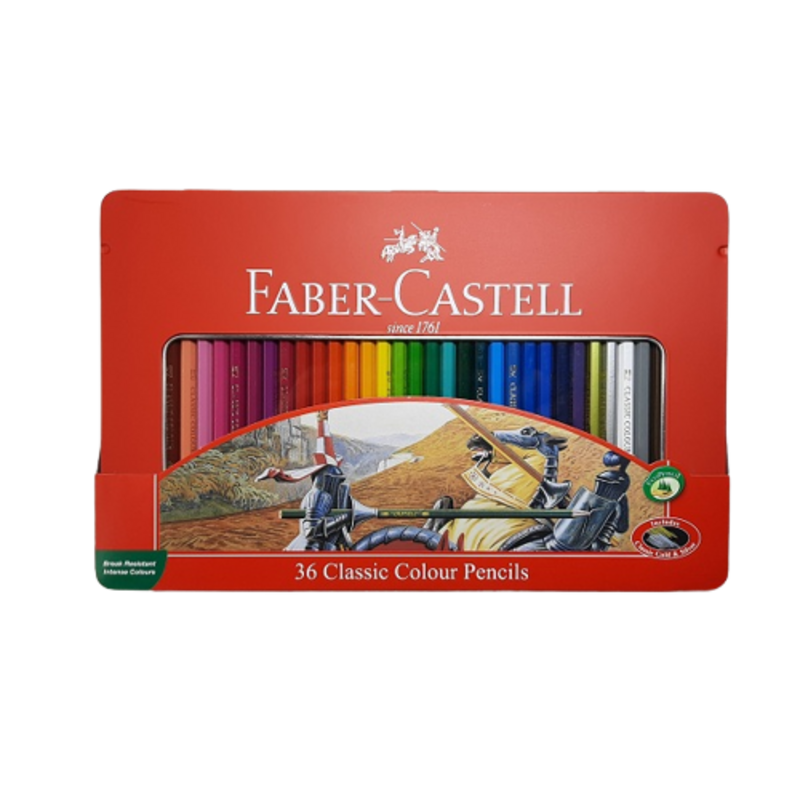 مداد رنگی 36 رنگ فابرکاستل جعبه فلزی