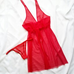 لباس خواب گردنی گت دار سایز 32 تا 62 رنگ قرمز سایز بزرگ موجود 